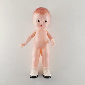 Vintage KNICKERBOCKER Boy BABY DOLL Plastic Jointed Arms 6"